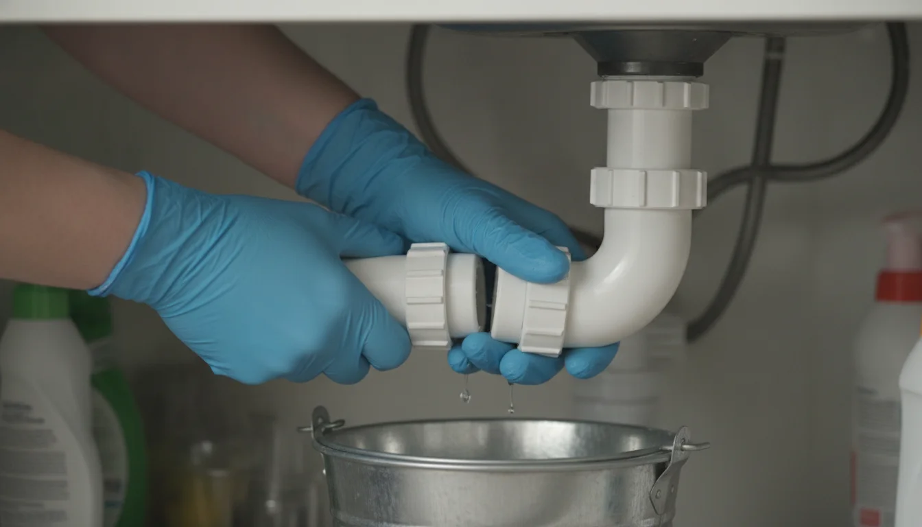 Removing the P-trap under a sink with a bucket underneath